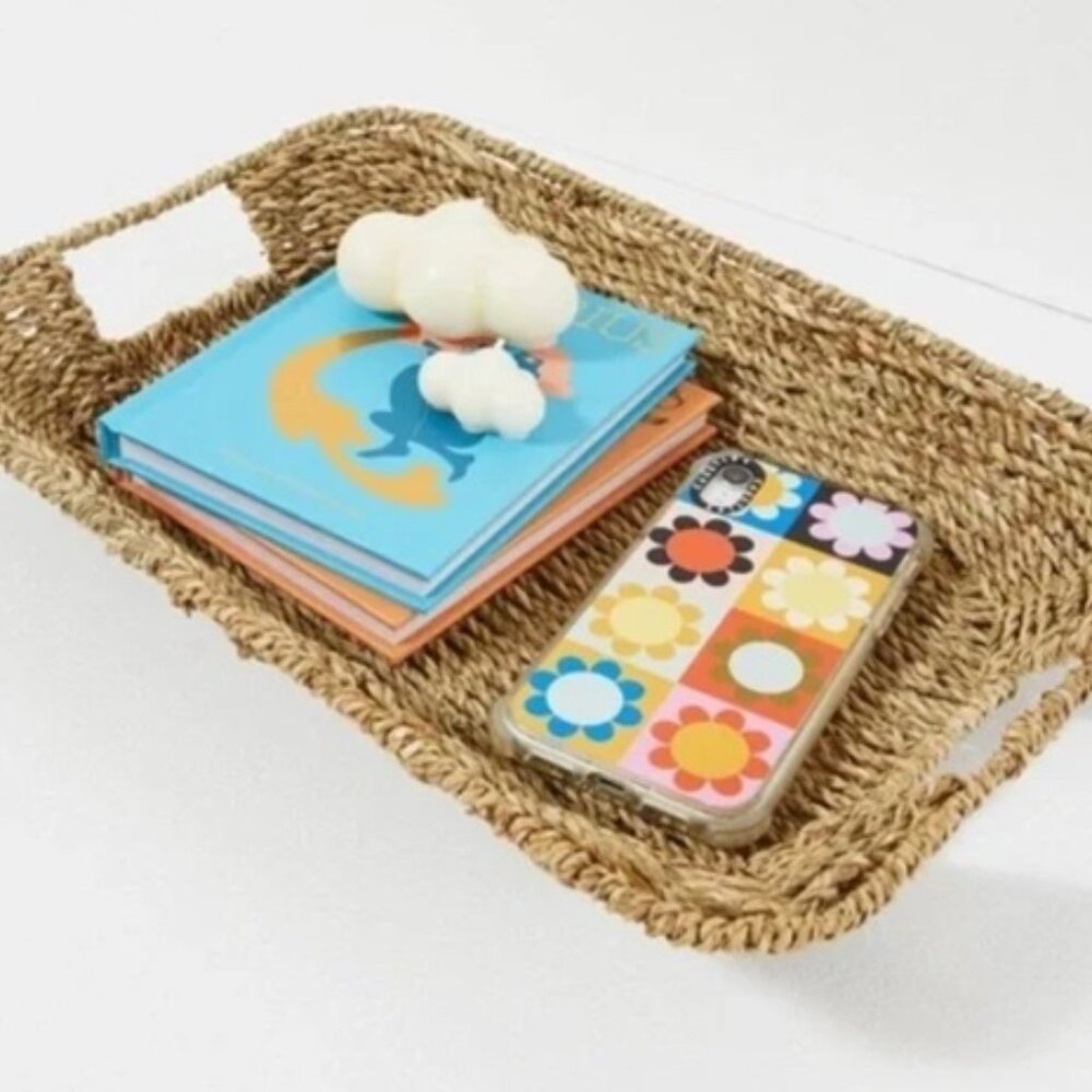 Draper James Woven Seagrass Tray NWT